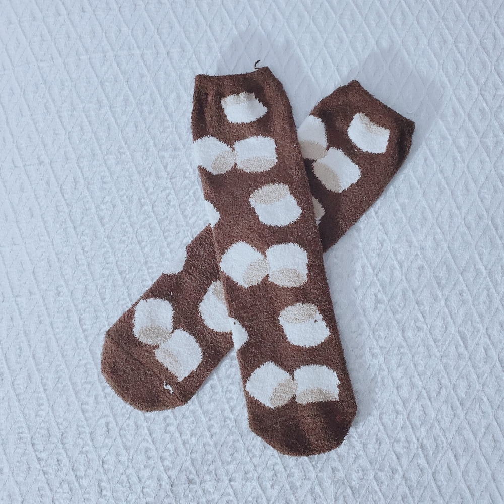 Brown and White Toasty Marshmallow Socks